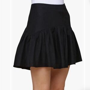 Avec Les Filles Black Linen Blend Mini Skirt | Size 2